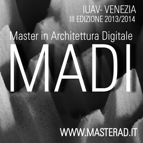 Madi_Iuav's profile picture. Master Architettura Digitale Università IUAV di Venezia Digital tools for Architecture modules: #parametric #3dsmax #rendering #v-ray #arduino #fabrication