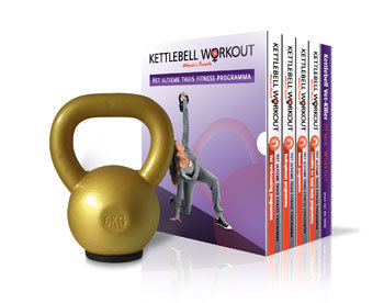 Strakkebuikspieren Kettlebell Workout Vrouwen 8kg Kettlebell