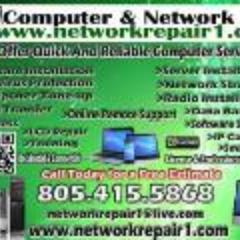 Network Repair 1 is a professional mobile computer repair service 
805.415.5868
company specializing in Microsoft platform computers serving the VC.