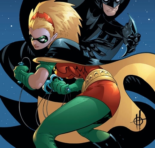Previously the Spoiler, now taking on the mantle of the Robin and helping Batman fight crime!