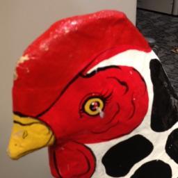Free-range papier-mache chicken on a #yegquest, roaming the streets of Edmonton. One day I hope to meet Taylor Hall.