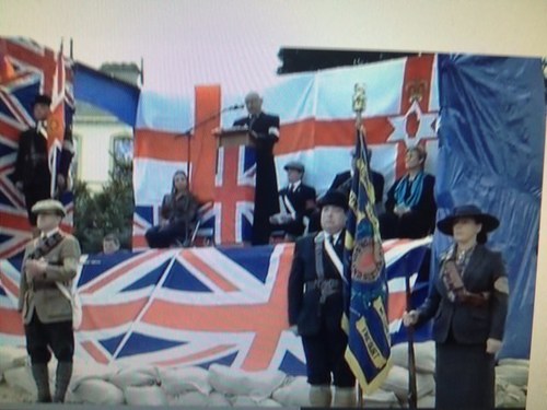 For we shall not forsake the blue skies Of ulster for the grey and misty skies Of the irish republic no surrender fgau