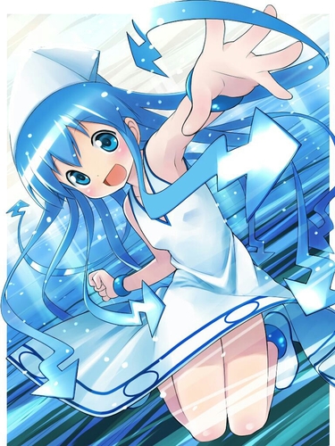 I'm SQUID GIRL,  to emissary of the sea! I'm going to ink-vade the land,  for revenge for trashing the ocean! and ill show u what a squid can really do!