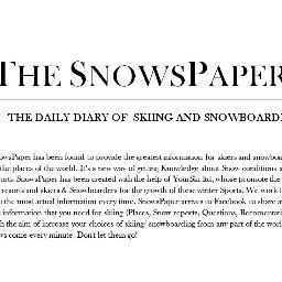 SnowsPaper has been created to provide most actual news about skiing and snowboarding. Like us at http://t.co/U0DRnrzoXO.