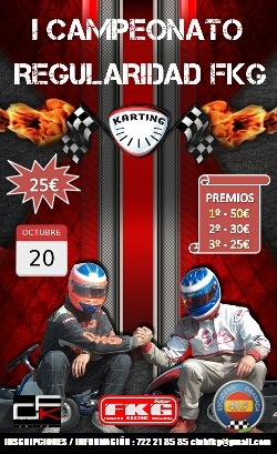 I Campeonato de Regularidad en Formula Karting Granada. 20 de Octubre. Con premios en metálico. ¡Inscríbete, más info aquí!