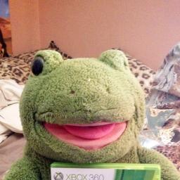 Ribbit...Ribbit...Mothafucka. I often tweet about my life as @WhyAim's one-eyed frog.