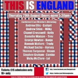 29th August Party with the cast of This is England! http://t.co/FHBpX7KYOW -Tickets Available here
