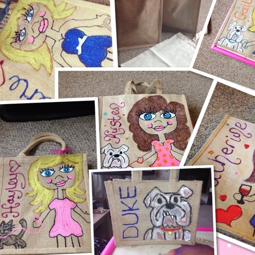 Welcome to the world of pappy sparkles. Hand painted dolly bags to your own specific requirements. Join the new celeb craze. No two bags the same xx