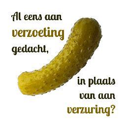 Al eens aan verzoeting gedacht, in plaats van aan verzuring?