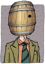 Help. Barrel on head. Need out.