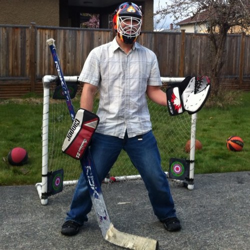 A road warrior. Taking hockey goaltending to the streets!