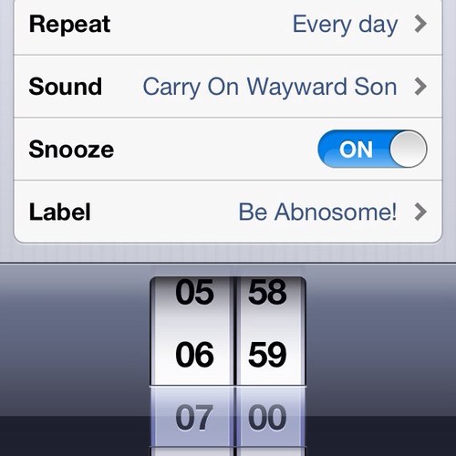 Be Abnosome! GISHWHES Alarm clock for TMASBOlovesSelfcorrupTable