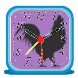 Wakes you up in the morning. Currently set for 7. (Clock may or may not be set so that a.m. and p.m. are reversed)  We follow back!