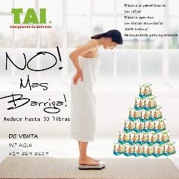 Las TAI ya estan disponibles en twitter.
NO MAS BARRIGA! Lo mejor para el estrenimiento y para bajar esas libras demas. Sin colicos ... +inf sigueme aki...