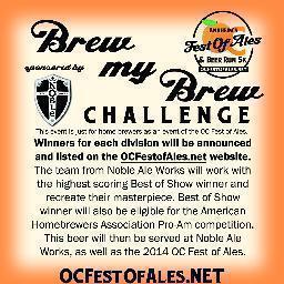 Participate in Brew My Brew - a home brewing event of the OC Fest of Ales & Beer Run 5K on Saturday, Sept 21. More information - http://t.co/qRl2fFAgix