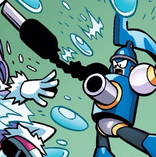 The MANLY water Robot Master, Pump Man! Mess with me.... And you'll get washed away! [Not affiliated with Capcom]