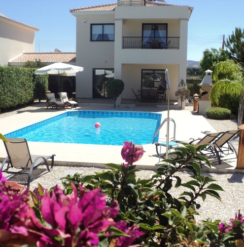 3 Bedroom Villa in the Paphos region of Cyprus.  Swimming pool, Sea View, BBQ, luxury outdoor furniture!  Tweet us today to check availability!