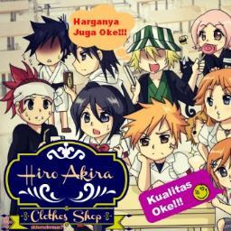 Menjual Baju, Sweater, dan Jaket Anime. Order or COD call CP: 087771528810.
Facebook: Hiro Akira - Clothes Shop
