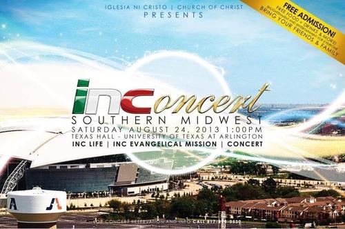 Iglesia Ni Cristo Road To Centennial Celebration - Texas Hall UTA, Arlington, TX Aug 24, 2013 at 1:00 pm. Free Admission. Semi Formal Attire.