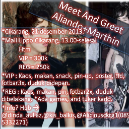 FansBase @Aliando26 @alysyarief  fromBekasi(Cikarang Utara)•MnG ALIandMarthin? Cikarang?CEKMYFAV • Followed by : @Aliando26 (050813) Resmi by : @Yhiyhie23 :)