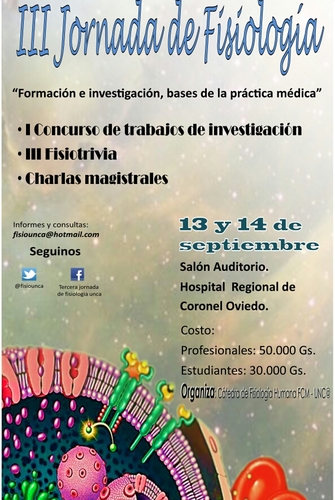 III Jornada de Fisiologia Facultad de Ciencias Médicas UNCA - Coronel Oviedo, Paraguay  Seguinos !!!