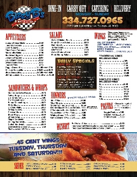 New menu items added!!! $5 Specials...all day, everyday! Check us out at our new location at 2707 MLK Highway! 334-727-0965