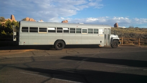 An architecture grad student converted a school bus into a six-person home. Now the bus takes 6 people around the country.