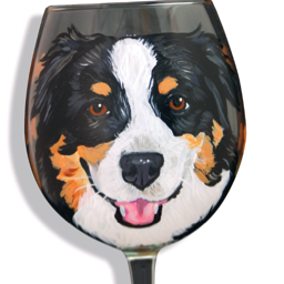 Custom pet portraits on canvas, glass ornaments, wine glasses and mugs. Wet Nose Greeting Cards. Facebook pages: Thats Your Pet & Wagging Tail Portraits.