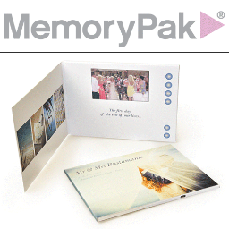 MemoryPak is the latest sophisticated technology used to hold photos or full length videos of any occasion on a compact LCD screen within a bespoke album.