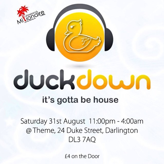 Duck Down is a new clubbing experience that comes to Darlington which offers music types from old skool house hits, disco/funky house right through to electro!!