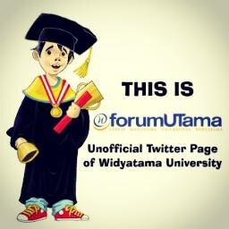 Kirim info seputar Widyatama dgn hashtag :
#infoUTama #eventUTama #kuliahUTama #jubelUTama #askUTama 

| 
This is @forumUTama , not the man behind the name! |