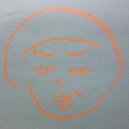 私です。気が弱いお調子者です。画像は同居人が描いた私の似顔絵。