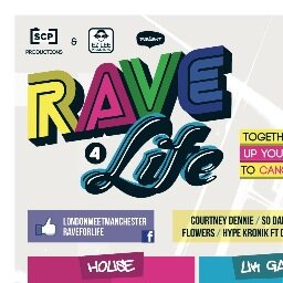 6th September 13 the biggest names  are coming together to raise money for Cancer Research UK.
Lets Rave for Cancer