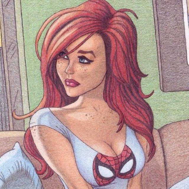 The pretty red head who's helplessly in love with Spider-Man. He's a man of many masks.. #Marvel #RP