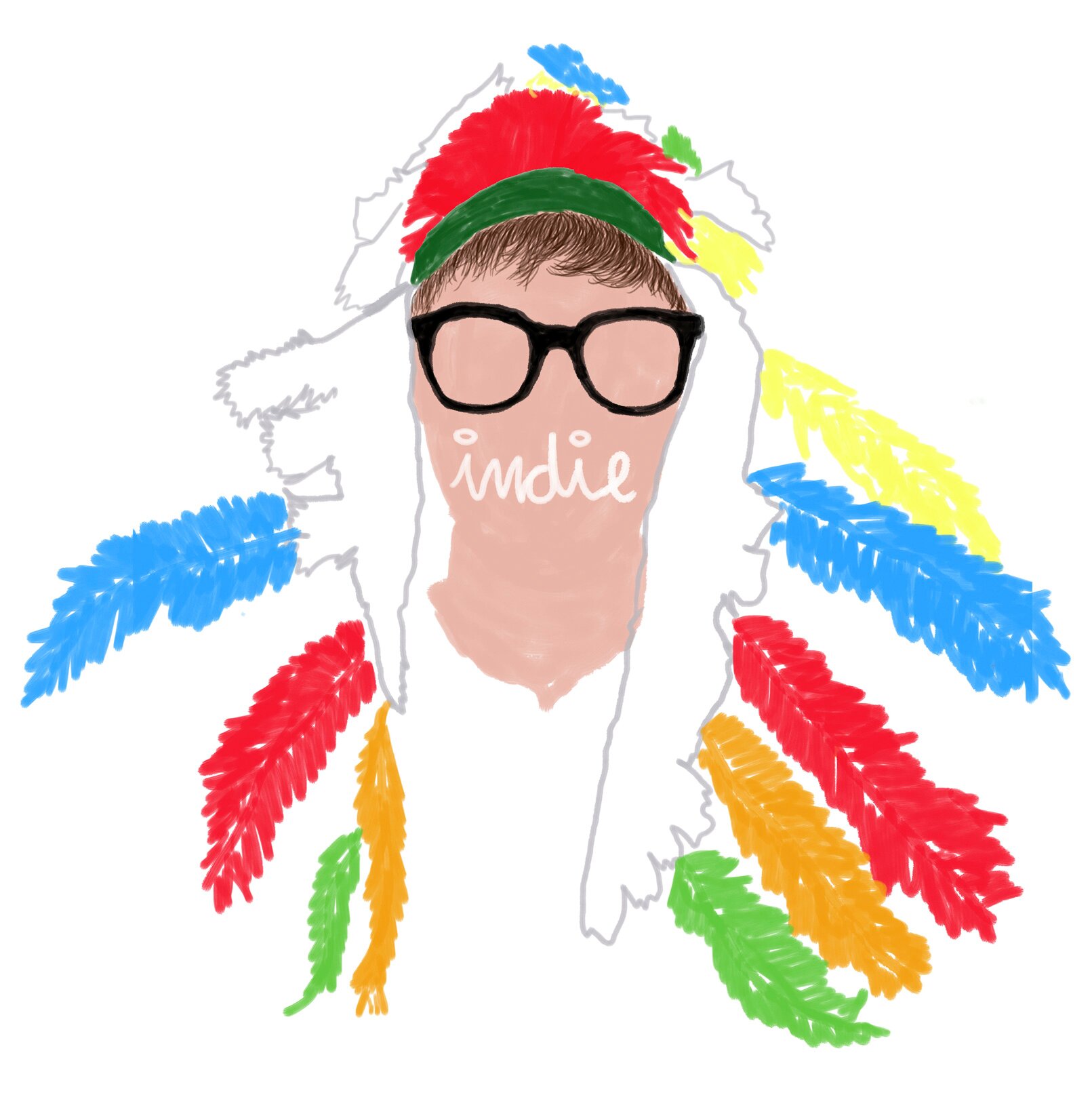 Todos los raros fuimos al concierto. Dibujitos de @gafasdecolores.
