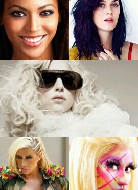 Lady Gaga, Katy Perry, Beyonce Knowles, Kesha, and Nicki Minaj = my life