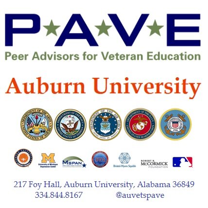 Auburn University's PAVE (Peer Advisor Veteran Education) Program. War Eagle!