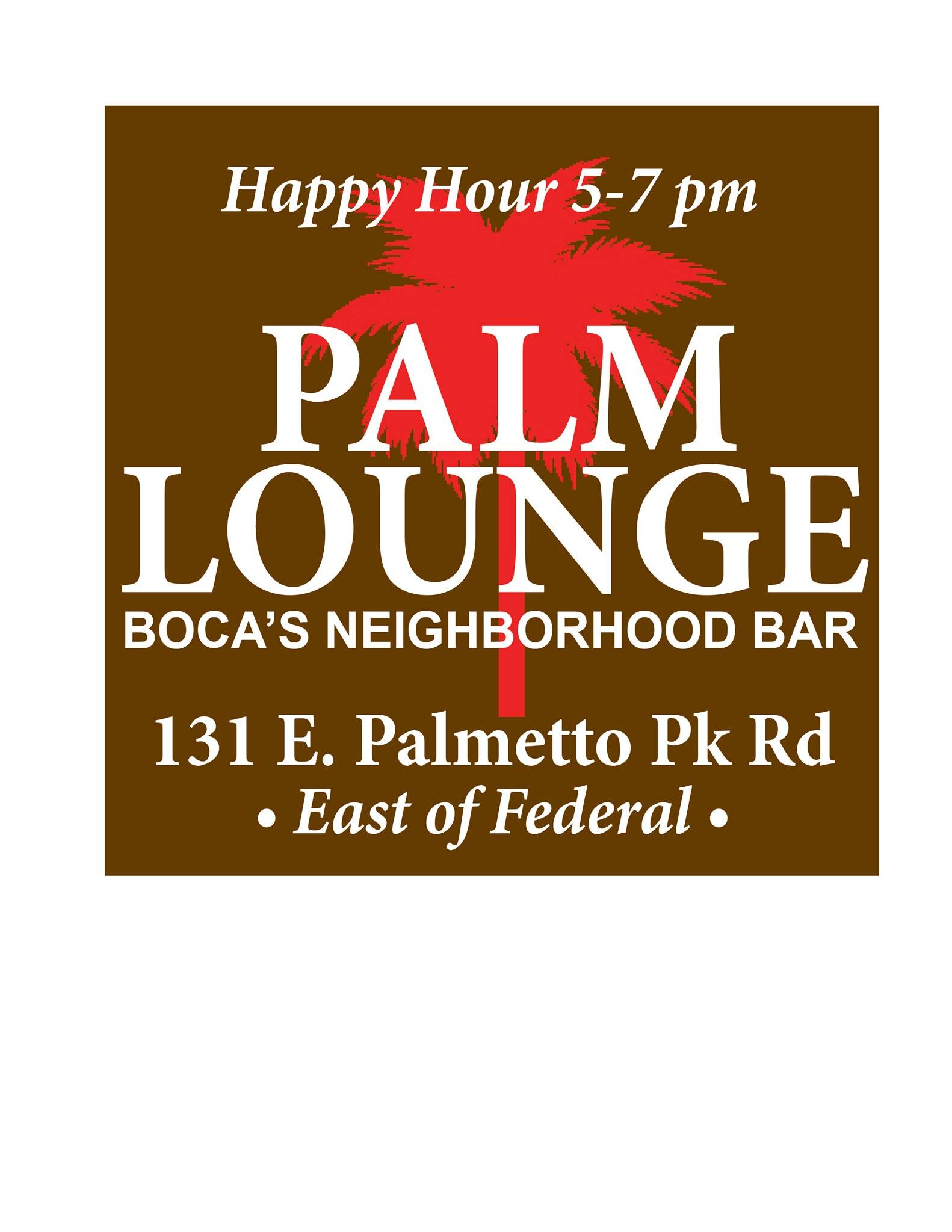 The Palm Lounge, Boca's newest hot spot for cocktails, happy hour and live entertainment.
Happy Hour nightly from 5 - 7pm.