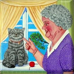 Mamãe sábia, com 5 gatinhos, sábios tb!