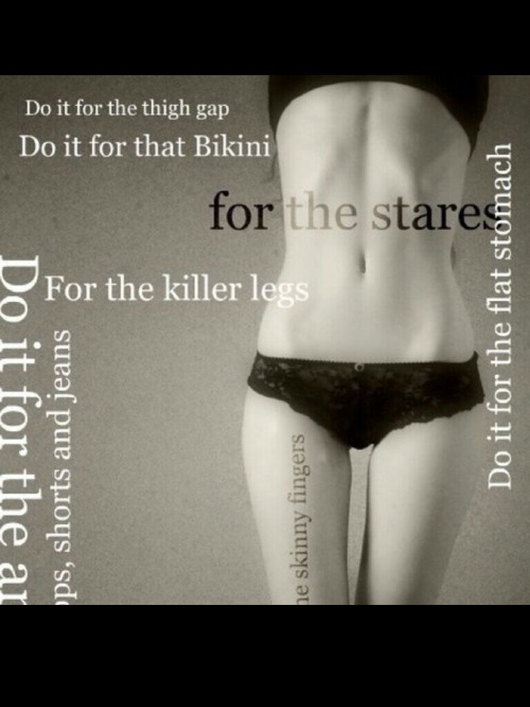 ED/DEPRESSION/SELF HARMER.... there will be triggers. you have been warned. UGW99 no reason for a third digit in my weight.