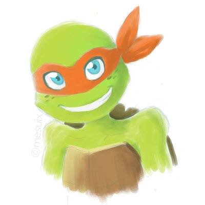 hi im michelangelo and i live in new york city with my brothers and i love pizza