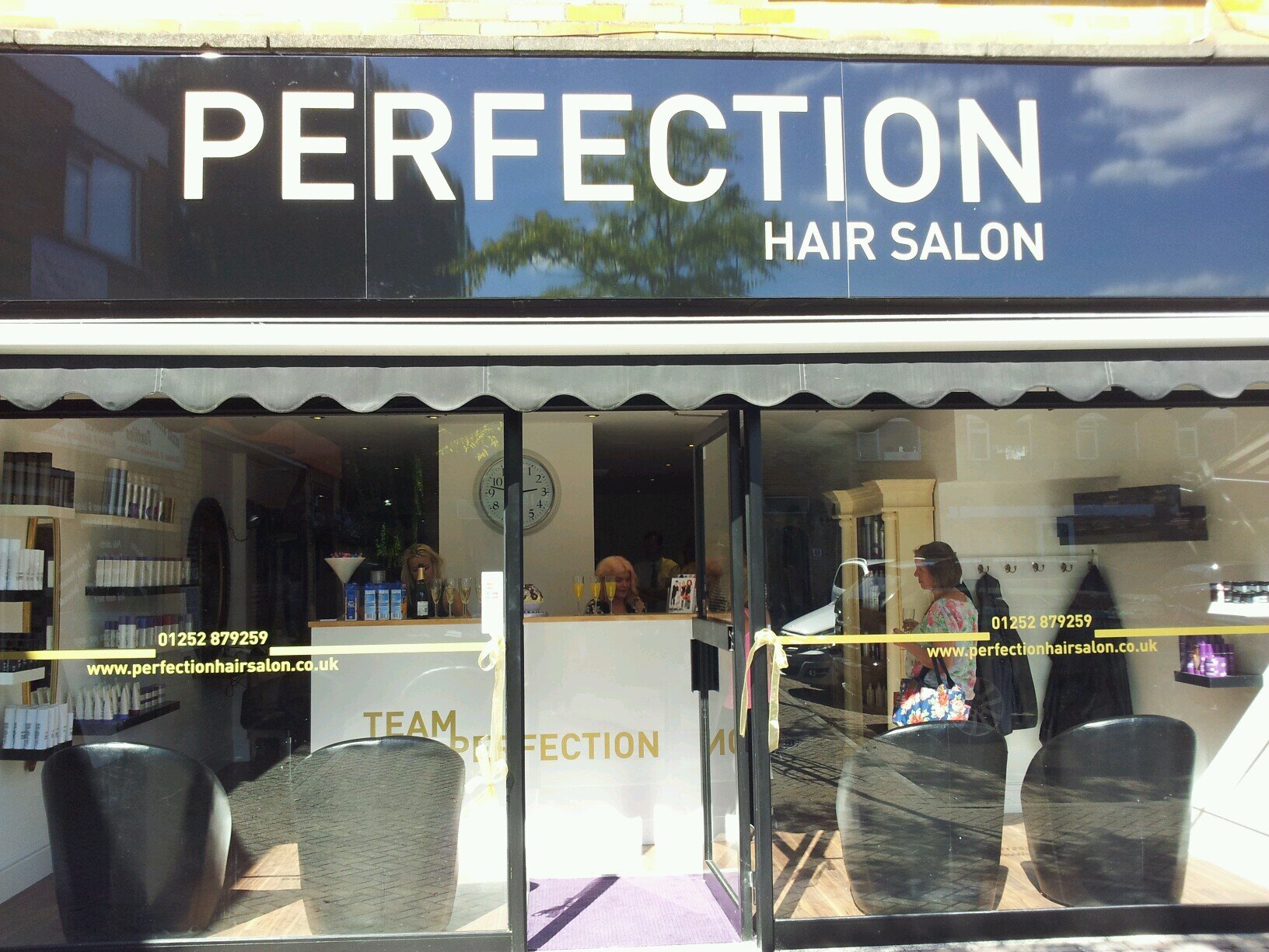 Perfection Hair Salon in Yateley is open again after an extensive refurbishment. Same talented team. Stunning new salon. Exciting new services. Come and see us!