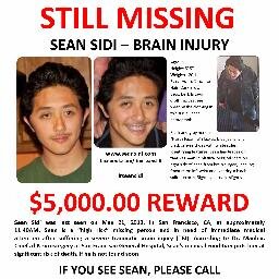 Sean Sidi vanished May 21, 20103 from San Francisco and medically fragile. Please help us find Sean!