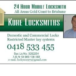 Kore Locksmiths are a mobile locksmith business that services the Gold Coast and provides quality service and products at affordable price's.