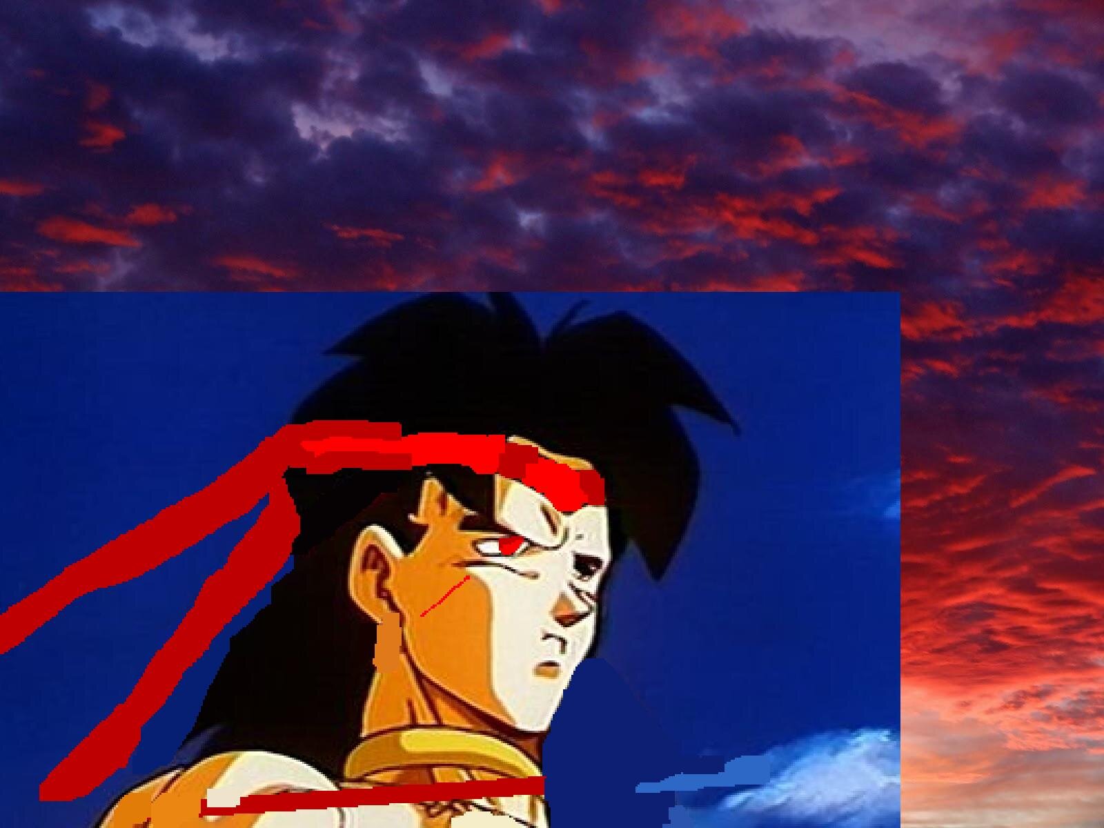 i m the strongest in all planets and i live to fight and got the power of sun . not real character in dbz