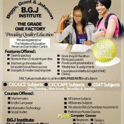 The Grade 1 Factory for CXC, CAPE & GCE Subjects. We are a private institution and are registered with the Ministry Of Education. Call us at:
968-3989