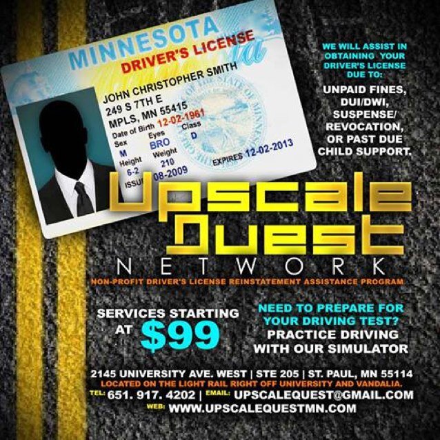 Offering one-on-one assistance with Minnesota Driver's License reinstatement, as well SR-22 Insurance.