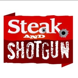 A club for carnivores, steak lovers and meat eaters who enjoying shooting clay pigeons and game with a shotgun.