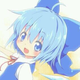 Soy Cirno~! La más fuerte de todo Gensokyo! Meteos conmigo y acabareis congelados como ranas! He he~!