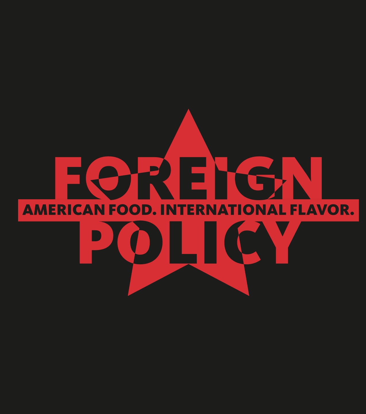 Foreign Policy offers gourmet fusion burgers, fries & Pitas. Inspired by Korean, Greek, Mexican, and American cuisine. 832-860-6667 foreignpolicytruck@gmail.com